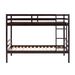 Twin Over Twin Bunk Bed With Ladder,Wooden Bunk Bed With High Guardrail And Ladder For Kids, Teens, Dorm Rooms, And Guest Rooms,No Box Spring Needed,Espresso_maomaolike.com