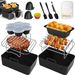 Home Furniture Air Fryer Accessories Set Oil Paper Single Rectangular Double Pot Grill Metal Round Bowl_maomaolike.com
