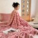 Rabbit Fur Plush Office Nap Shawl Lunch Break Thin Air Conditioning Sofa Cover Milk Coral Fleece Small Blanket_maomaolike.com