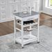 Mobile Rolling Kitchen Island Trolley Serving Cart With Underneath Drawer & Slide-Out Wire Storage Basket_maomaolike.com