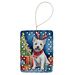 Westie Christmas Reindeer Porcelain Ornament Christmas Tree Hanging Decorations For Home Christmas Holiday, Rectangle, Gift, Multicolor_maomaolike.com