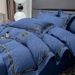 Foreign Trade Cross-Border E-commerce Export Skin-Friendly Brushed Embroidery Embossed Four-Piece Bedding Factory Wholesale Three-_maomaolike.com