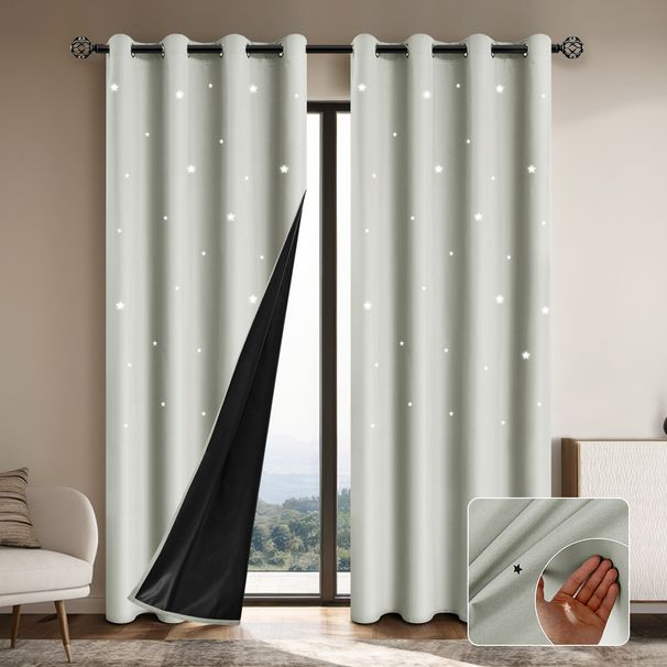 New Hollowed-Out Star Blackout Curtains For The Living Room – Sun-Blocking And Heat-Insulating Curtains_maomaolike.com