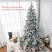 8ft Snow Flocked Artificial Christmas Tree With 2003 Tips, Foldable Metal Stand, Easy Assembly, Hinged Xmas Tree For Home, Office, Holiday, Green_maomaolike.com