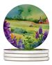 New Jersey Violet In Watercolor Large Sandstone Coasters Pack Of 4 Absorbent Round Coasters Decor Gifts For Men Or Women, 4 In, Multicolor_maomaolike.com