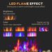 28.5" 1450W Electric Wall-Mounted Fireplace With Flame Effect, 7 Color Background Light, Black_maomaolike.com