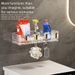 Wall-Mounted No-Drill Installation Transparent With Hooks Makeup Skincare Bathroom Storage Rack_maomaolike.com