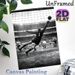 Vintage Soccer Goalkeeper Painting Poster, Monochrome Retro Soccer Match Scene Poster, Captures Intense Sports Action, Ideal For Game Rooms, Sports_maomaolike.com