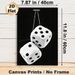 Fuzzy Dice Painting Poster, Monochrome Retro Hanging Fluffy Dice Poster, Nostalgic Stylish Decor Ideal For Home, Game Room, Garage_maomaolike.com