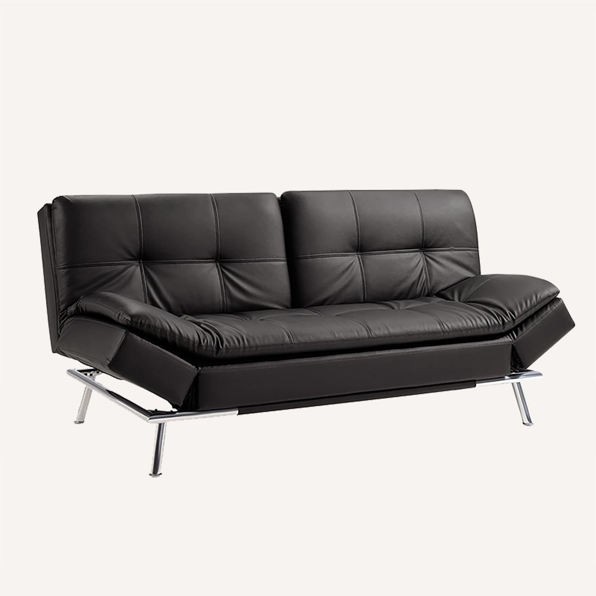 Folding Futon Sofa Bed For Living Room-Dark Brown_maomaolike.com