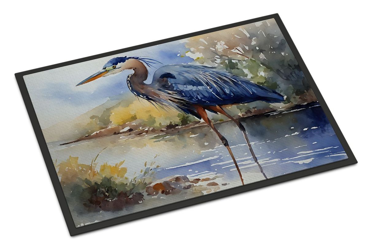 Blue Heron Doormat Front Door Mat Indoor Outdoor Rugs For Entryway, Non Slip Washable Low Pile, 24H X 36W_maomaolike.com
