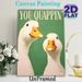 Whimsical Duck Themed Painting Poster, Playful White Ducks With "You Quappin'" Text On Green Background Poster, Lighthearted Humorous Decor Suitable_maomaolike.com