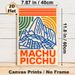 Machu Picchu Themed Painting Poster, Bold Line Art & Retro Color Poster, Stylish Landmark Decor Ideal For Living Room, Study And Travel-themed Spaces_maomaolike.com