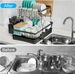 7 Code 2-Tier Large Dish Drying Rack For Kitchen Counter, Black_maomaolike.com