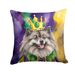 Keeshond King Of Mardi Gras Throw Pillow Machine Washable, Indoor Outdoor Decorative Pillow For Couch, Bed Or Patio, 14Hx14W_maomaolike.com