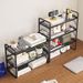 Adjustable Height Two-Tier Desk Three-Tier Storage Rack Desktop Simple Bookshelf Organizer_maomaolike.com