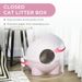 PawHut Hooded Cat Litter Box, Large Kitty Litter Pan With Lid, Scoop, Leaking Sand Pedal, Top Handle, Light Pink_maomaolike.com