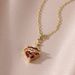 Huitan Romantic Heart Pendant Necklace For Engagement Graceful Temperament Accessories Female Exquisite Shiny Party_maomaolike.com