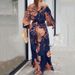 Women's Clothing Two piece Summer New Casual Printed Off shoulder Wide leg Pants Set_maomaolike.com