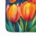 Tulips In Watercolor Memory Foam Kitchen Mat Machine Washable Anti-Fatigue Mat Cushion Comfort Bath Mat Or Kitchen Rug_maomaolike.com