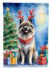 Keeshond Christmas Reindeer House Flag Large Porch Sleeve Pole Decorative Outside Yard Banner Artwork Wall Hanging, Polyester, House Size, Multicolor_maomaolike.com