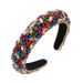 PDMCS Headband Women's European and American Rhinestone Gemstone Headpiece Sponge Wide Edge Handmade Headband Baroque Hair Accessory_maomaolike.com