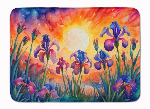 Iris In Color Memory Foam Kitchen Mat Machine Washable Anti-Fatigue Mat Cushion Comfort Bath Mat Or Kitchen Rug_maomaolike.com
