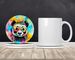 Hippie Animal Panda Large Sandstone Coasters Pack Of 4 Absorbent Round Coasters Decor Gifts For Men Or Women, 4 In, Multicolor_maomaolike.com