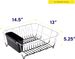 Sweet Home Collection 2 Piece Dish Drying Rack Set Drainer With Utensil Holder Simple Easy To Use Fits In Most Sinks, 14.5" X 13" X 5.25", Black_maomaolike.com