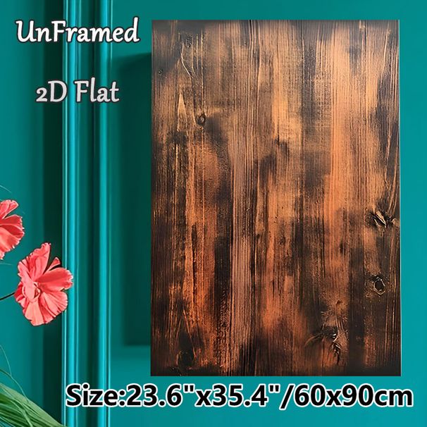 Vintage Wood Grain Painting Poster, Warm-toned Rustic Textured Wood Pattern Poster, Brings Natural Rustic Ambiance For Living Room, Study And Dining_maomaolike.com