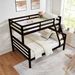 Twin Over Full Bunk Bed With Thick Posts,Wooden Bunk Bed With High Guardrail And Ladder For Kids, Teens, Dorm Rooms, And Guest Rooms,No Box Spring Needed,Espresso_maomaolike.com