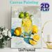 Lemon Drink Still Life Painting Poster, Vibrant Impasto-style Citrus & Lemonade Glass Poster, Fresh Visual Appeal For Kitchen, Dining Room Decor_maomaolike.com