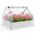 Outsunny Raised Garden Bed With Mini Greenhouse, Galvanized Outdoor Planter Box With Cover, For Herbs And Vegetables, Use For Patio, Garden, Balcony, White Cover And Silver Planter_maomaolike.com