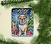 English Bulldog Christmas Reindeer Porcelain Ornament Christmas Tree Hanging Decorations For Home Christmas Holiday, Rectangle, Gift, Multicolor_maomaolike.com
