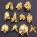 5PCS Gold Color Flower Trays Made Copper Material Are Stylish DIY Handmade Pendants Used In The Making Of Necklaces_maomaolike.com