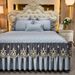 European Style Quilted Skirt Single Piece Three-Piece Set Machine Washable Mattress Non-Slip Bed Cover Lace Bedspread 1.8m_maomaolike.com
