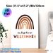 Bohemian Rainbow Welcome Painting Poster, Earthy-toned Minimalist Poster, Warm-hued Rainbow With Welcoming German Text, Inviting Decor Ideal For_maomaolike.com