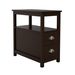 End Table Narrow Nightstand With Two Drawers And Open Shelf_maomaolike.com