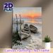 Sunset Beach Fishing Boat Painting Poster, Vintage Textured Coastal Scene Poster, Tranquil Seaside Artwork Suitable For Living Room, Bedroom And_maomaolike.com