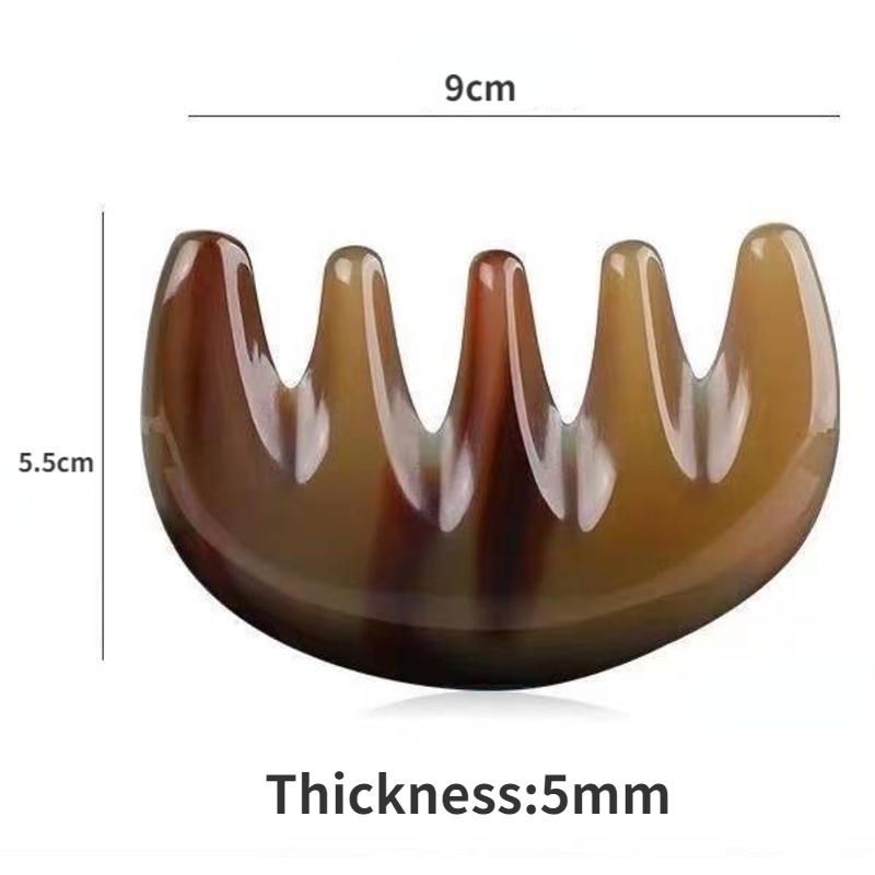 9cm Wide Natural Buffalo Horn Wide-Tooth Massage Comb, Anti-Static Detangler For Scalp & Hair Care
_maomaolike.com