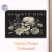 Memento Mori Skull & Floral Painting Poster, Vintage Monochrome Detailed Skull With Wild Floral Illustration Poster, Thought-provoking Wall Art For_maomaolike.com