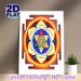 Rama Yantra Painting Poster, Vibrant Traditional Sacred Mandala Poster, Intricate Sanskrit-inscribed Spiritual Artwork, Suitable For Meditation Space_maomaolike.com