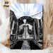 Sisyphos Gate Painting Poster, Monochrome Linocut Style Poster, Stylized Gate With Duck Motifs & Urban Graffiti Details, Striking Art Ideal For Home_maomaolike.com