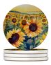 Kansas Sunflowers In Watercolor Large Sandstone Coasters Pack Of 4 Absorbent Round Coasters Decor Gifts For Men Or Women, 4 In, Multicolor_maomaolike.com