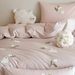 Wholesale INS Style Girly Cartoon Towel Embroidery Pure Naked Sleep 100% Long-Staple Cotton Four-Piece Set_maomaolike.com