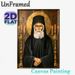 Orthodox Saint Paisios Painting Poster, Vintage Traditional Orthodox Icon Style Poster, Serene Devotional Artwork With Halo And Gilded Candelabras_maomaolike.com