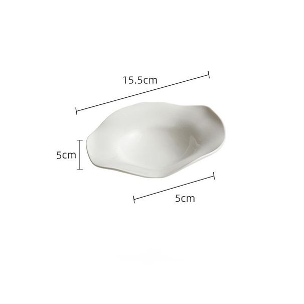 Ceramic Straw Hat Irregular Salad Soup Hotel Restaurant Creative Specialty Tableware White Artistic Dish Plate_maomaolike.com