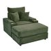 Spring Upholstered Armchair And Ottoman Set - Comfortable Single Sofa With Cup Holder , Corduroy Fabric And Storage, Perfect For Living Room Or Bedroom (Green)_maomaolike.com