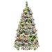 6FT Pre-Lit Spruce Snow Flocked Christmas Tree With Pine Cones, Artificial Xmas Tree With 403 Branch Tips,Mixed PE & PVC Branches, 250 Multi-Color LED Lights, 11 Flashing Modes, Holiday Décor_maomaolike.com