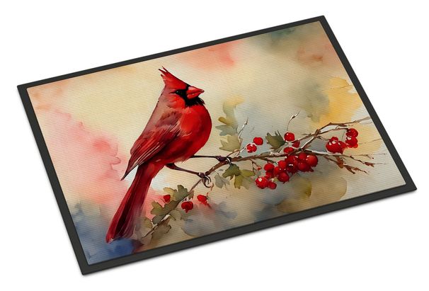 Cardinal Doormat Front Door Mat Indoor Outdoor Rugs For Entryway, Non Slip Washable Low Pile, 24H X 36W_maomaolike.com